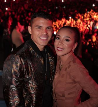 Isabele da Silva with her husband Thiago Silva.